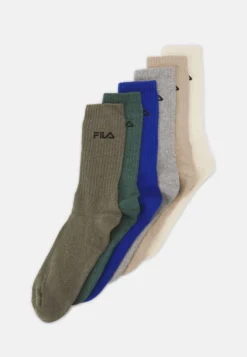 Fila Italia Unisex 6 Pack - Chaussettes - Sacramento/Olive/Sax/Ash Grey/Sand Beige/Ecru