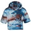 Fila Cide Aop Cropped Hoody - T-Shirt Imprimé - Blue Acrylic Pouring Aop