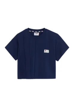 Fila Apparel Taucha Cropped Tee With Pintucks - T-Shirt Imprimé