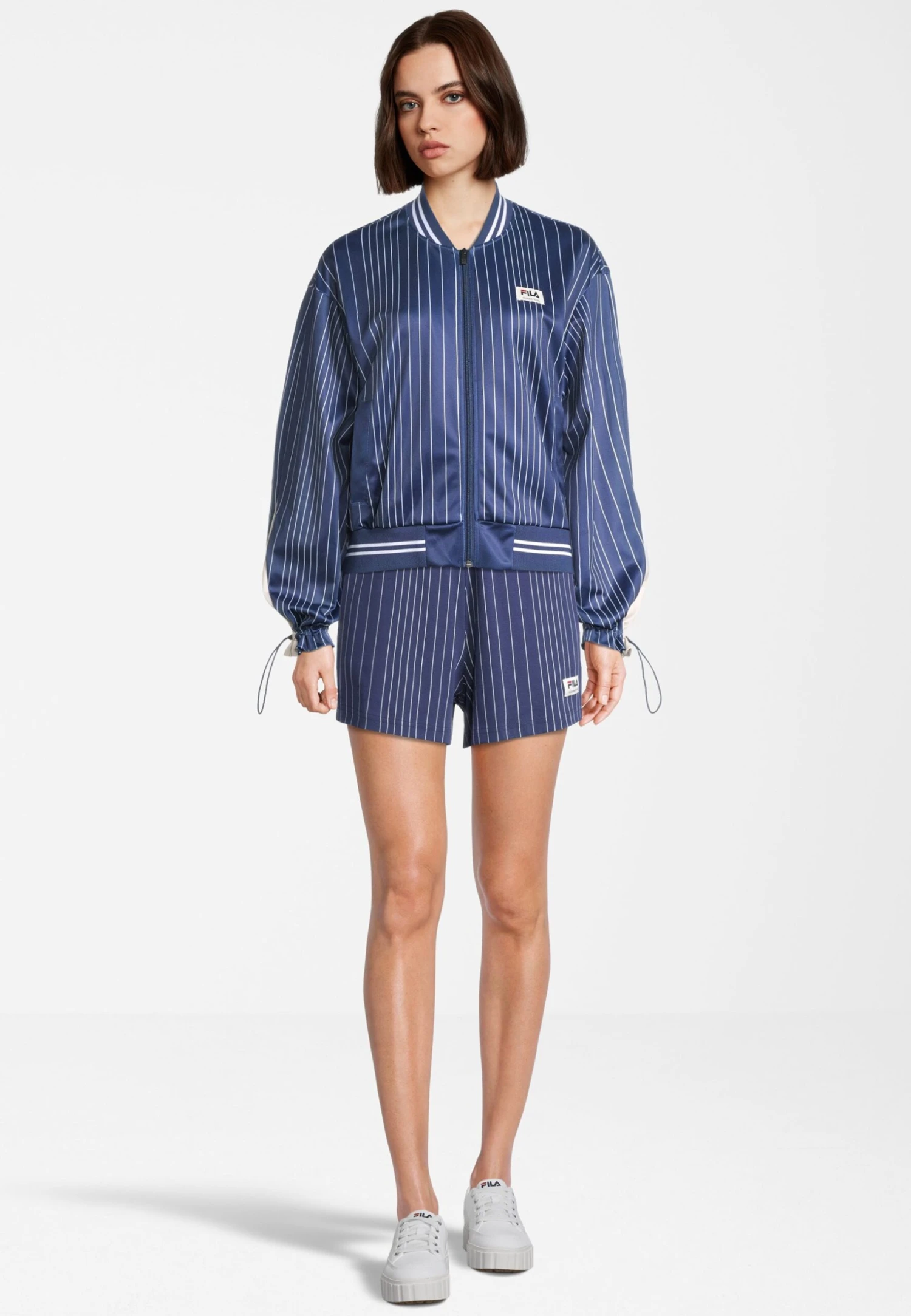 Fila Tebra High Waist - Short De Sport - Medieval Blue Antique White Irregular Striped 2 Fila Tebra High Waist - Short De Sport - Medieval Blue Antique White Irregular Striped – Image 2