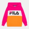 Fila Bagana Blocked Hoody Unisex - Sweatshirt - Orange Peel/Fuchsia Purple/Bright White