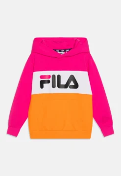 Fila Bagana Blocked Hoody Unisex - Sweatshirt - Orange Peel/Fuchsia Purple/Bright White