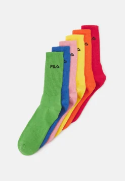 Fila Italia Unisex 6 Pack - Chaussettes - Rosso/Tangerine/Yellow/Candy/Bosphorus/Benetton